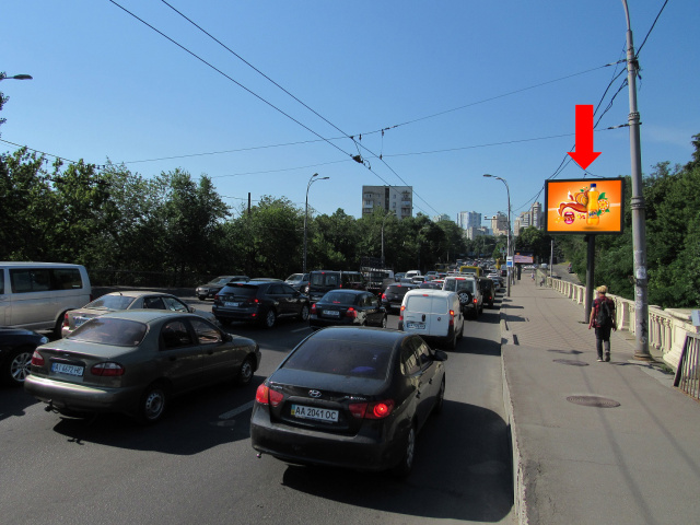 Цифрова панель 3.14x2.3,  Повітрофлотський пр., на Повітрофлотському мосту, в сторону пл. Севастопольської, (ролик 10 сек, 1 вихід/1,5 хвилини)