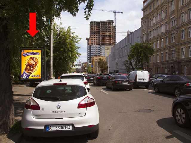 Сітілайт 1.2x1.8,  Жилянская ул., 38 / ул. Владимирская, в сторону ул. Б. Васильковская (бывш. Красноармейская ул.)