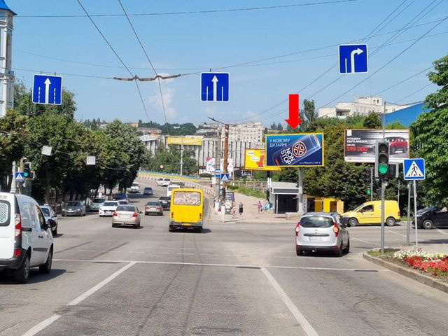 Щит 6x3,  Б. Перспективная ул. (бывш. Маркса ул.) / Верхнепермская ул., возле спортивной школы "Надежда", в сторону центрального рынка