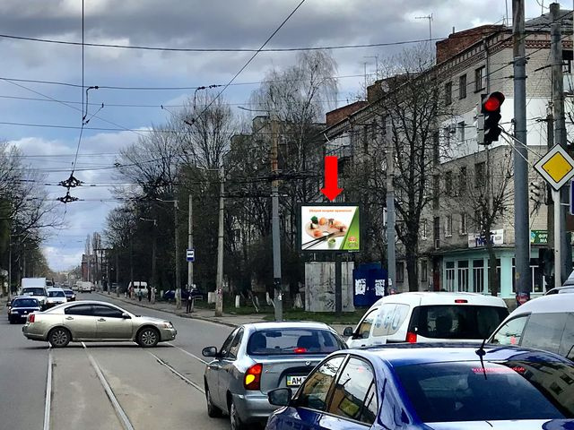 Скролл 3.14x2.3,  Грушевского ул. (бывш. ул. Котовского), 14 - Покровская ул. (бывш. ул. Щорса) напротив ТЦ "Олди", супермаркетов "Сильпо", "Эльдорадо", на светофоре