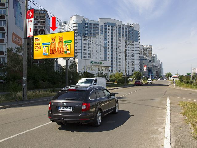 Щит 6x3,  Гришко ул. - ул. Гмыри, возле McDonald's, в сторону ст.м. "Осокорки"