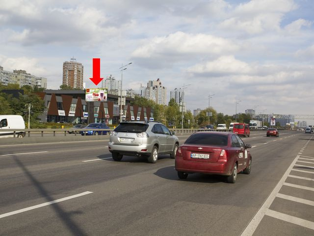Щит 6x3,  Бажана пр., 1Л, возле ТЦ "Park Plaza",  между ст.м. "Позняки" и "Осокорки", в сторону Харьковской пл.
