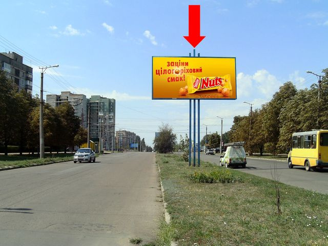 Щит 6x3,  Коваленко ул. (бывш. Конева ул.) / Попова ул., разделитель, возле супермаркетов "Фокстрот", "METRO"