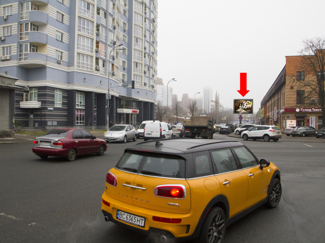 Цифрова панель 3.14x2.3,  Малевича вул., 86 - вул. Байкова, на світлофорі, в сторону ТЦ "Ocean plaza", ст.м. "Либідська"