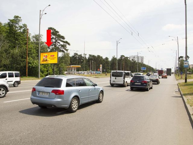 Щит 6x3,  Братиславская ул. - Лесной пр. (400 м) возле АЗС Shell, в сторону Броварского пр., ст. "Черниговская"