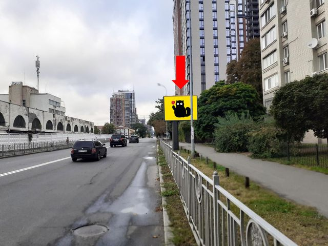 Щит 3.14x2.3,  Малевича ул., 83, в сторону центра, ул. Владимиро-Лыбедской