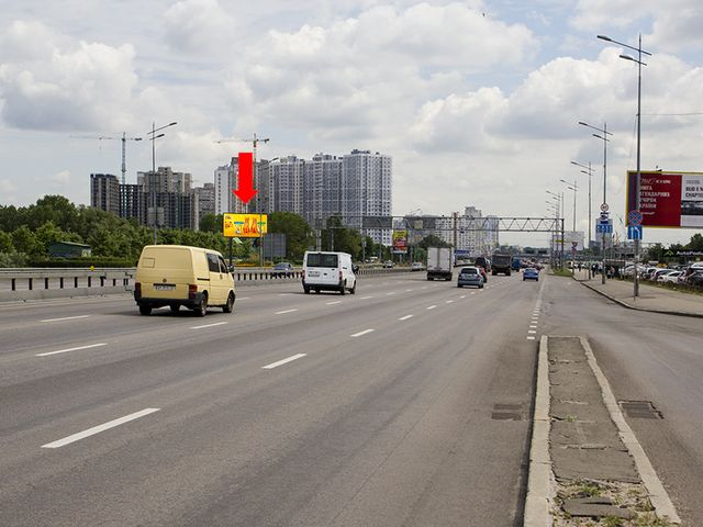 Щит 6x3,  Бажана пр., напротив ТРЦ "Пирамида", в сторону ст. м. "Харьковская", из центра
