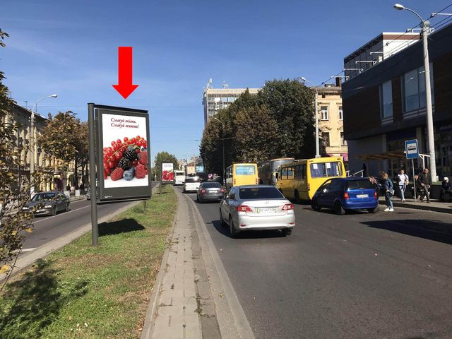 Скролл 1.2x1.8,  Черновола пр., 9 / Зерновая ул., разделитель, возле отеля "Львов", на светофоре, из центра