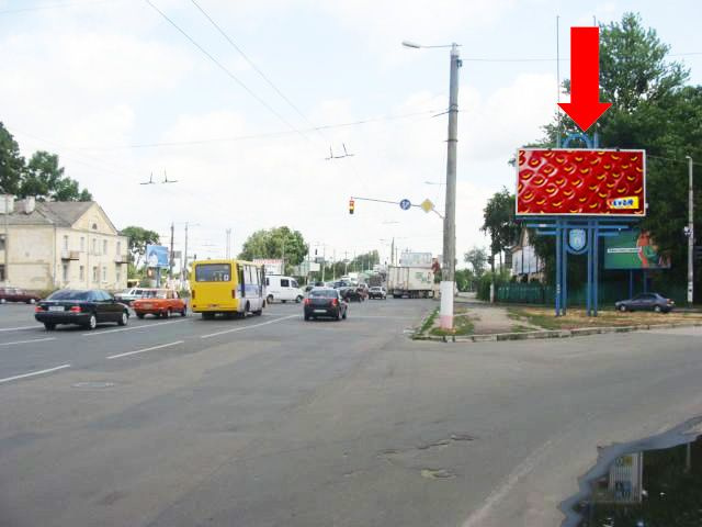 Призма 6x3,  Киевская ул. /Петлюры ул. (бывш. ул. Бородия), возле автовокзала, на светофоре, из центра