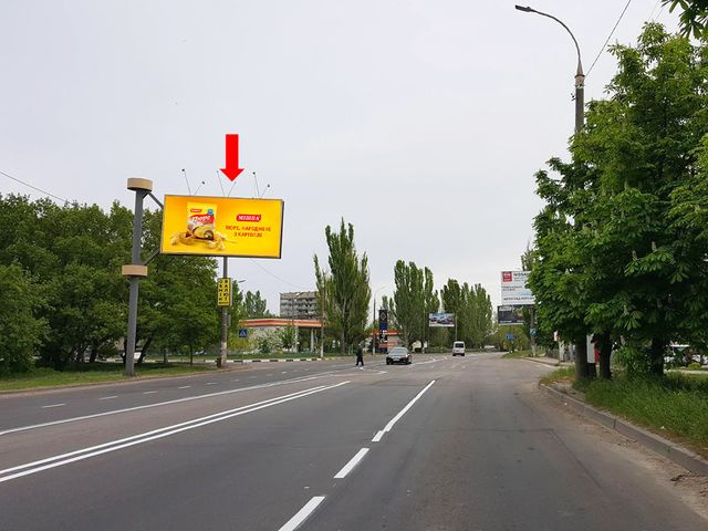 Щит 6x3,  Николаевское шоссе / Кедровского ул. (бывш. Буденного ул.), автовокзал, гусь, над дорогой, в центр