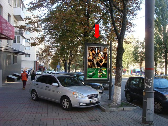 Сітілайт 1.2x1.8,  Украинки бул., 12, в сторону ул. Крешатик