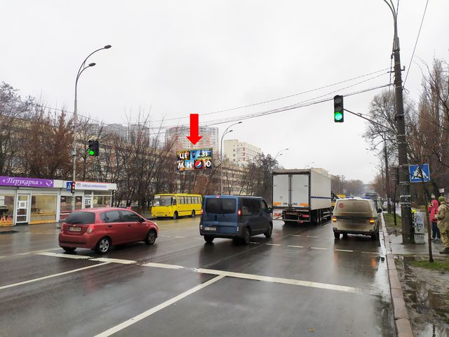 Щит 6x3,  Васильковская ул. 90-А, в сторону ст.м. "Васильковская"