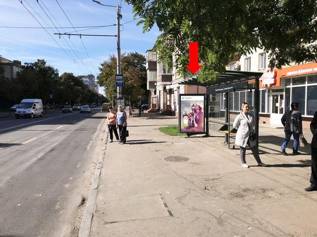 Сітілайт 1.2x1.8,  Киевская ул., 55, остановка "Князей Острожских", в центр