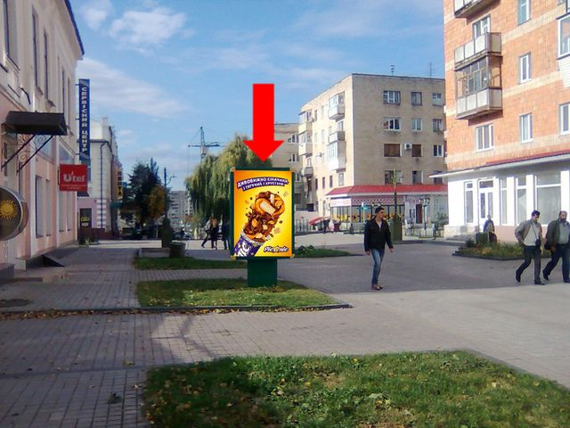 Сітілайт 1.2x1.8,  9-го Мая пер. / Воскресенская ул. (бывш. Фрунзе ул.), напротив Укрсиббанка