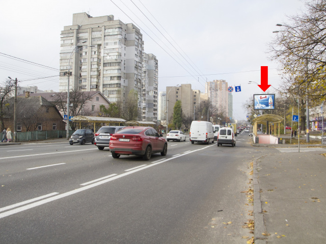 Цифрова панель 3.14x2.3,  Лобановського пр. (колиш. Червонозоряний пр.), 37 - вул. Олексіївська, в бік Севастопольської пл., (ролик 10 сек, 1 вихід/1,5 хвилини)