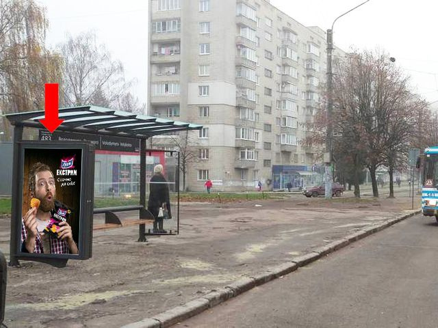 Сітілайт 1.2x1.8,  Владимира Великого ул. 35 ("ост. "Владимира Великого"), в сторону ул. Княгини Ольги