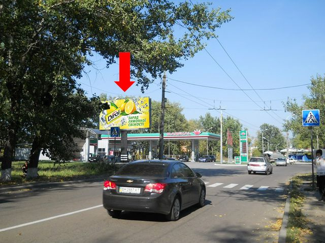 Щит 6x3, Кондратьева ул. (бывш. Кирова ул.) / Лебединская ул., возле АЗС "Marshal" Щит 6x3, Кондратьева ул. (бывш. Кирова ул.) / Лебединская ул., возле АЗС "Marshal"