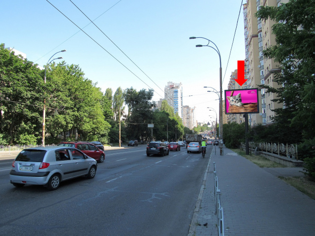 Цифрова панель 3.14x2.3,  Чорновола вул., 33 / вул. Андрющенко, в сторону вул. Січових Стрільців (колиш. Артема вул.), (ролик 10 сек, 1 вихід/1,5 хвилини)