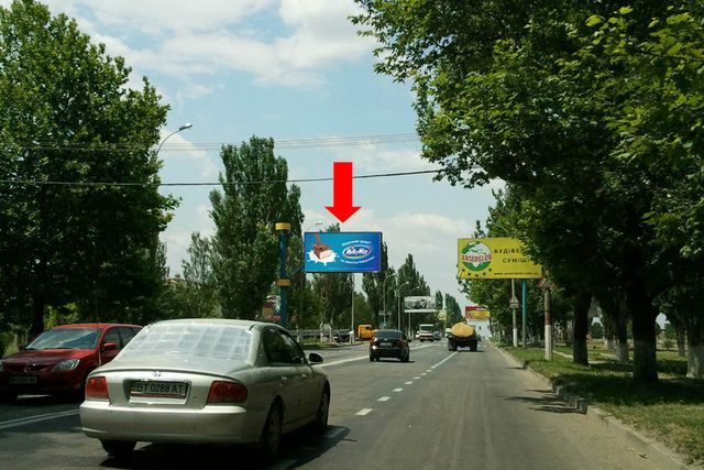 Щит 6x3,  Николаевское шоссе / 8-я Полевая ул., гусь, над дорогой, из центра