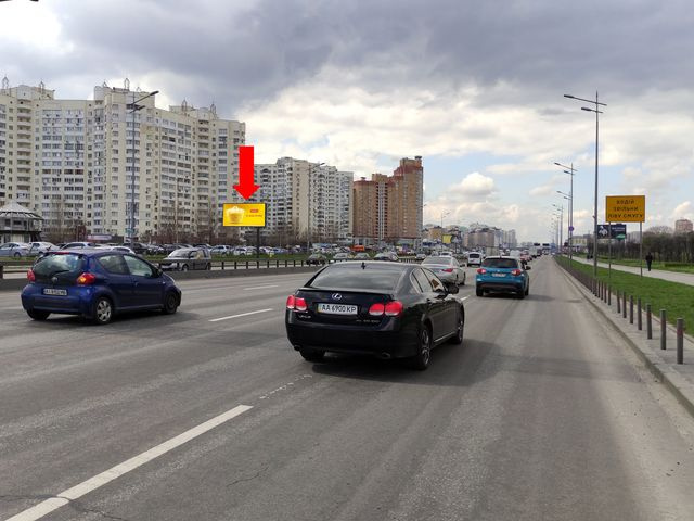 Щит 6x3,  Бажана пр., 30, в сторону ст.м. "Позняки", в центр