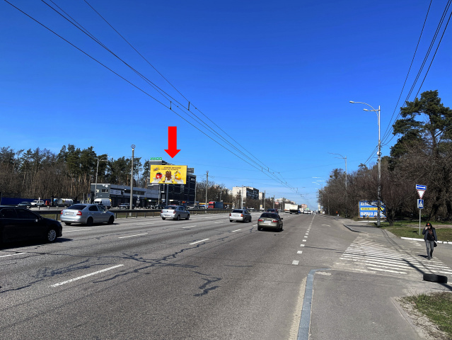 Цифрова панель 8x4,  Кільцева дорога, 200 м. до заправки "Shell", роздільник, в бік пр. Берестейського (колиш. пр. Перемоги)