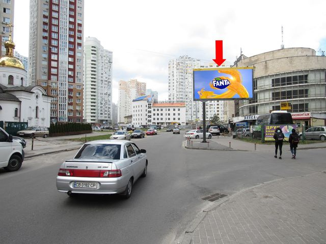 Щит 6x3,  Гмыри ул., 7 - ул. Чавдар, в сторону пр. Бажана, ст.м. "Позняки"