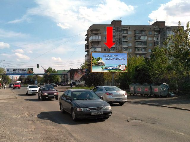 Щит 6x3,  Грушевского ул., 25 / ул. Заньковецкой, в сторону ул. Минайской