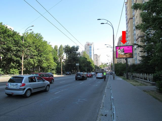Цифрова панель 3.14x2.3,  Черновола ул., 33 / ул. Андрющенко, в сторону ул. Сечевых Стрельцов (бывш. Артема ул.), (ролик 10 сек, 1 выход/1,5 минуты)
