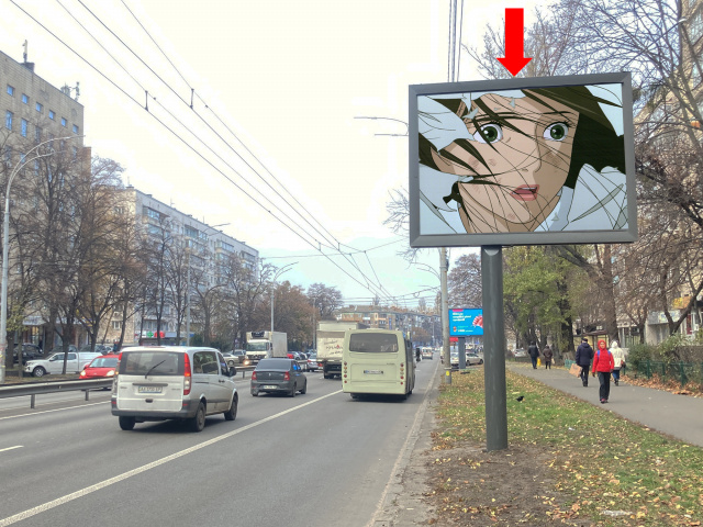 Цифрова панель 3.14x2.3,  Чоколівський бул., 18, в сторону ст. м. "Шулявська"
