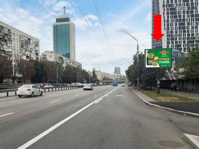Цифрова панель 3.14x2.3,  Перемоги пр., 13 - вул. Шолуденка, 100 м. до центрального ЗАГСу, в сторону Повітрофлотського мосту, до центру, (ролик 10 сек, 1 вихід/1,5 хвилини)