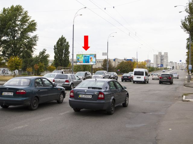 Щит 6x3,  Полярная ул. 16 - напротив заезда в супермаркеты "Эпицентр", "Сильпо", в сторону пл. Шевченко