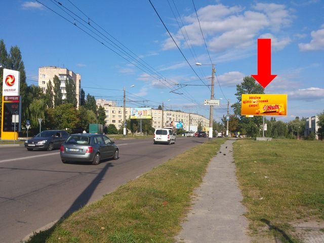Щит 6x3,  Чудновская ул. (бывш. ул. Черняховского), 103-А, возле АЗС "Ультра", в центр