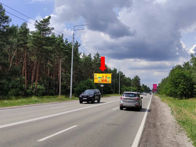 Щит 6x3,  Столичное шоссе - ул. Монашенская, 500 м до санатория "Жовтень" , в Киев