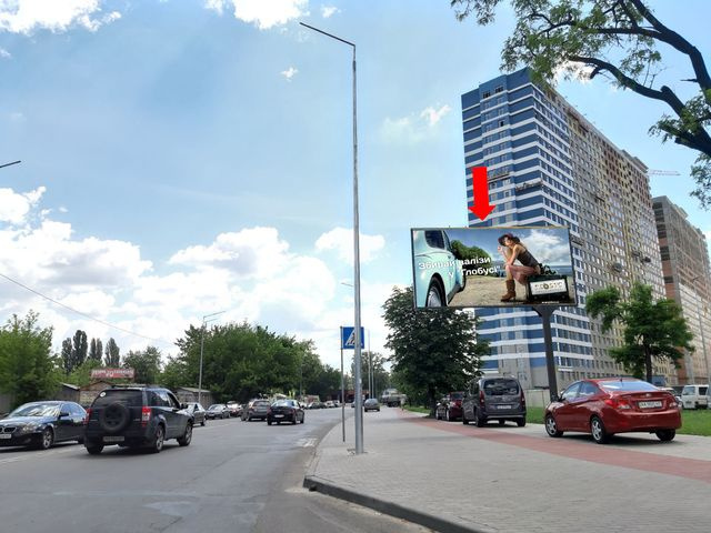 Щит 6x3, Сверстюка ул. (бывш. Расковой ул.), 25, напротив, в сторону Соборности пр. (бывш. Воссоединения пр.) Щит 6x3, Сверстюка ул. (бывш. Расковой ул.), 25, напротив, в сторону Соборности пр. (бывш. Воссоединения пр.)