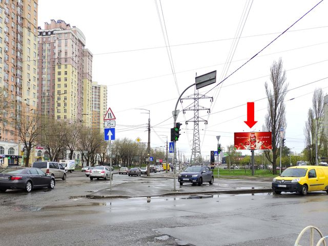 Цифрова панель 6x3,  Хоткевича ул. - пр. Гагарина, возле ТРЦ "Проспект", супермаркета "Ашан", на светофоре, в сторону ст.м. "Черниговская", (ролик 10 сек, 1 выход/1,5 минуты)