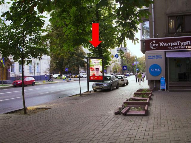 Сітілайт 1.2x1.8,  Институтская ул., 22/7 - ул. Липская, в сторону Крепостного пер.