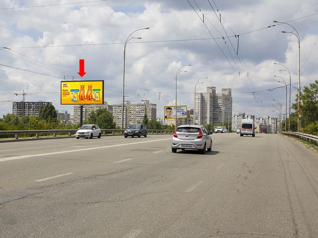 Щит 6x3,  Полярная ул., 12, на мосту, в сторону супермаркета "Leroy Merlin", пл. Шевченко
