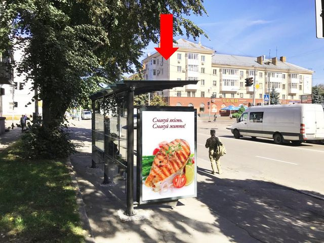 Сітілайт 1.2x1.8,  Победы ул., 3, остановка "Победы пл.", центр, в сторону ул. М. Грушевского