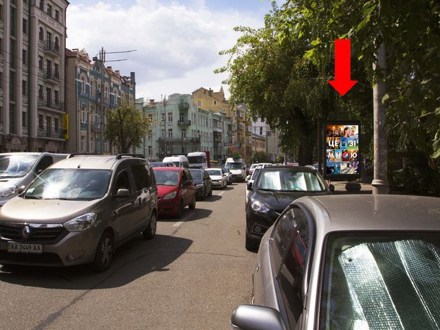 Сітілайт 1.2x1.8,  Жилянская ул., 38 / ул. Владимирская, в сторону пл. Победы