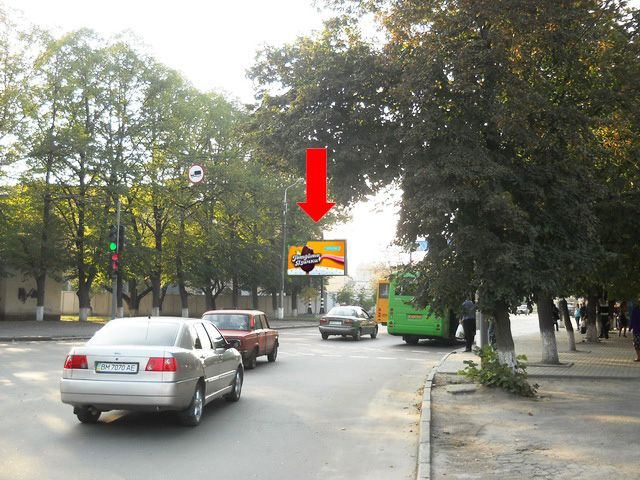 Щит 6x3,  Привокзальная ул. / Троицкая ул., возле супермаркета "Экомаркет"