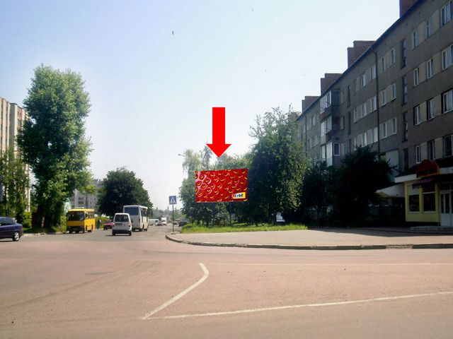 Щит 6x3, Владимира Великого ул., возле магазина «М’ясний світ», в сторону ж/д вокзалу Щит 6x3, Владимира Великого ул., возле магазина «М’ясний світ», в сторону ж/д вокзалу
