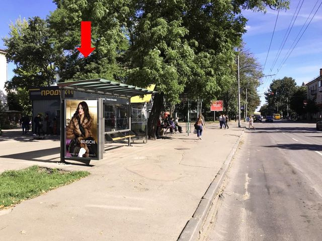 Сітілайт 1.2x1.8,  Киевская ул., 55, остановка "Князей Острожских", из центра