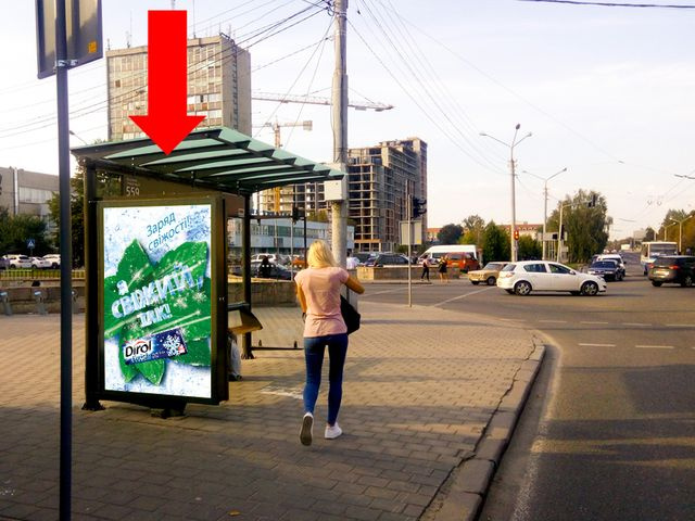 Сітілайт 1.2x1.8,  Стрыйская ул., 104 / ул. Великого В., (остановка "Автобусный завод"), в центр