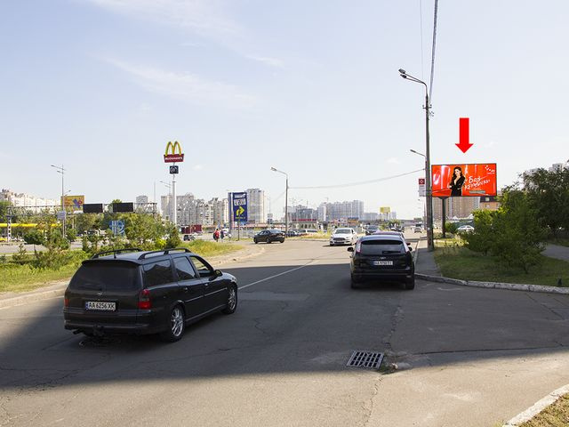 Щит 6x3,  Гришко ул. - ул. Гмыри, возле McDonald's, в сторону ст.м. "Позняки", ТРЦ "Alladin"