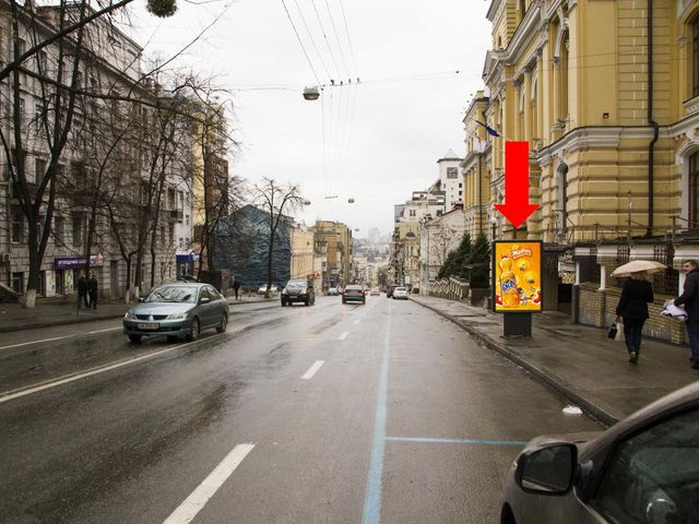 Сітілайт 1.2x1.8,  Бульварно-Кудрявская ул. (бывш. ул. Воровского), 24, в сторону пл. Победы