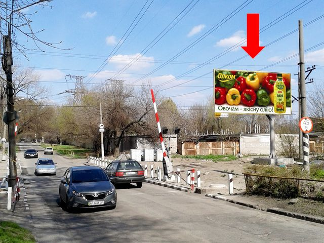 Щит 6x3, Верхняя ул. / Рекордная ул., возле ж/д переезда, в сторону Южного шоссе Щит 6x3, Верхняя ул. / Рекордная ул., возле ж/д переезда, в сторону Южного шоссе