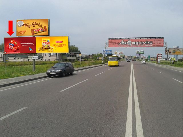 Щит 6x3,  Окружная дорога, с. Зимна Вода, возле супермаркетов "Эпицентр", "METRO", нижний, левый