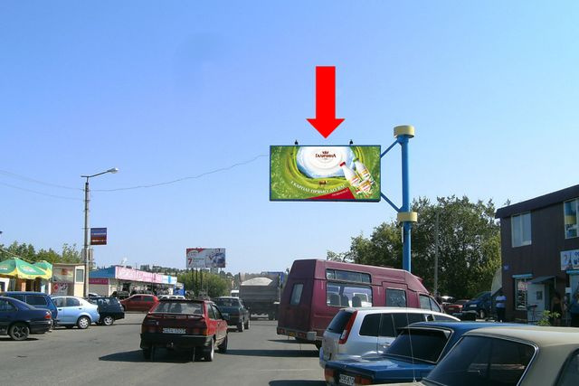 Щит 6x3,  Кропивницкого ул., возле АЗС, Авторынка, ТЦ "Тарон" (флажок)