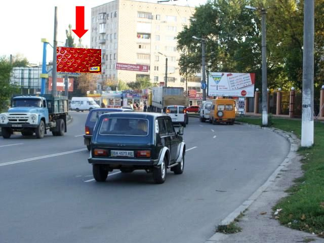 Щит 6x3,  Яновского ул. / Тамма ул. (бывш. Героев Сталинграда ул.), "Колхозный" и "Крытый" рынки (флажок)