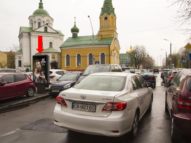 Сітілайт 1.2x1.8,  Почайнинская ул. - ул. Сковороды, возле БЦ Podil Plaza, в сторону Набережно-Крещатицкой ул.